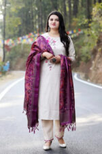 Americanchoice Handloom South Cotton Kurta With Pant & Khadi Silk Dupatta Set