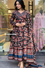 Americanchoice Cotton Anarkali Kurta With Pant & Dupatta Set - Image 2