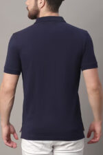 Americanchoice Men's Solid Navy Blue Polo T-Shirt - Image 2