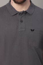 Americanchoice Men's Solid Grey Polo T-Shirt - Image 2