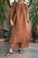 Americanchoice Handloom Brown South Cotton Kurta & Pant Set