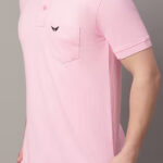 Americanchoice Men's Solid Pink Polo T-Shirt