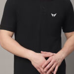 Americanchoice Men's Solid Black Polo T-Shirt