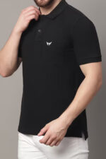 Americanchoice Men's Solid Black Polo T-Shirt - Image 3