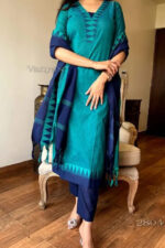 Americanchoice Handloom South Cotton Kurta With Pant & South Cotton Dupatta - Image 4