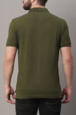Americanchoice Men's Solid Olive Green Polo T-Shirt - Image 4