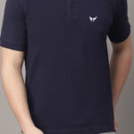 Americanchoice Men's Solid Navy Blue Polo T-Shirt