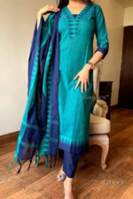 Americanchoice Handloom South Cotton Kurta With Pant & South Cotton Dupatta - Image 7