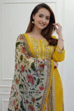 Americanchoice Yellow Cotton Solid Kurtis For Women - Image 5