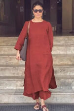 Americanchoice Handloom Maroon South Cotton Kurta & Pant Set - Image 3