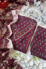 Americanchoice Cotton Embroidered Kurta With Pant & Dupatta Set - Image 3