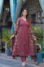 Americanchoice Cotton Embroidered Kurta With Pant & Dupatta Set - Image 2
