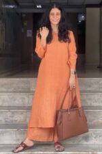 Americanchoice Handloom Orange South Cotton Kurta & Pant Set - Image 4