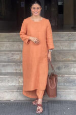 Americanchoice Handloom Orange South Cotton Kurta & Pant Set - Image 3