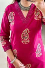 Americanchoice Cotton Pink Kurta With Pant & Dupatta Set - Image 5