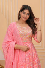 Americanchoice Cotton Pink Kurta With Pant & Dupatta Set - Image 5