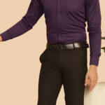 Americanchoice Men's Casual Slim Fit Purple Shirt