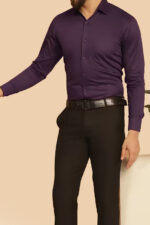 Americanchoice Men's Casual Slim Fit Purple Shirt