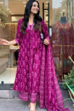 Americanchoice Cotton Kurta With Pant & Dupatta Set - Image 4