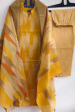 Americanchoice Yellow Handloom South Cotton Kurta With Pant & South Cotton Dupatta Set - Image 2