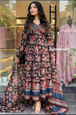 Americanchoice Multicolor Cotton Solid Anarkali Suit For Women