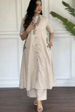 Americanchoice South Cotton Embroidered Kurta & Pant Set - Image 2
