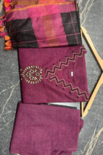 Americanchoice Handloom Cotton Embroidered Kurta With Pant & Dupatta Set - Image 3