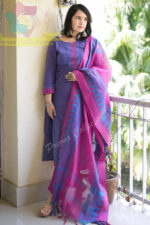 Americanchoice Purple With Pink South Cotton Kurta And Pant Set With South Cotton Dupatta - Image 3