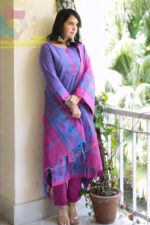 Americanchoice Purple With Pink South Cotton Kurta And Pant Set With South Cotton Dupatta - Image 5