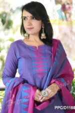 Americanchoice Purple With Pink South Cotton Kurta And Pant Set With South Cotton Dupatta - Image 2