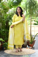 Americanchoice Handloom South Cotton Kurta With Pant & South Cotton Dupatta Set - Image 2