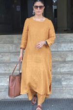 Americanchoice Handloom Yellow South Cotton Kurta & Pant Set