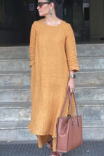 Americanchoice Handloom Yellow South Cotton Kurta & Pant Set - Image 2