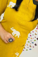Americanchoice Cotton Yellow Embroidered Kurta & Pant Set - Image 2