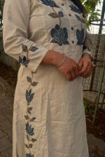 Americanchoice Off White Cotton Embroidered Kurta & Pant Set - Image 5