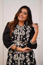 Americanchoice Black & White Cotton Embroidered Kurta & Pant Set - Image 4
