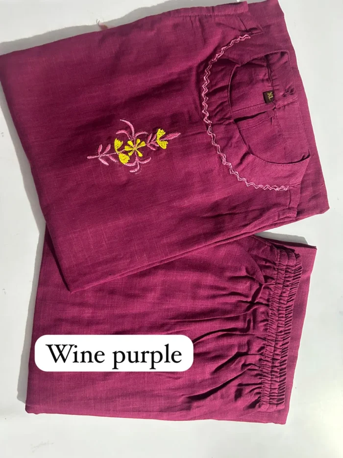 Americanchoice Cotton Embroidered Kurta With Pant - Image 4