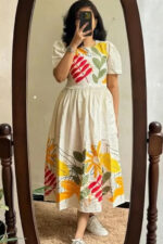 Americanchoice Cotton Floral Middy Dress