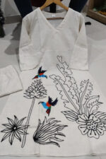 Americanchoice Off White Cotton Khadi Handloom Kurta & Pant Set - Image 3