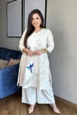 Americanchoice Off White Cotton Khadi Handloom Kurta & Pant Set