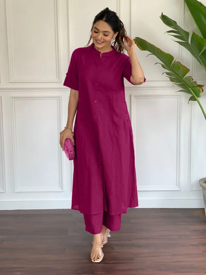 Americanchoice Cotton Embroidered Kurta & Pant Set - Image 3
