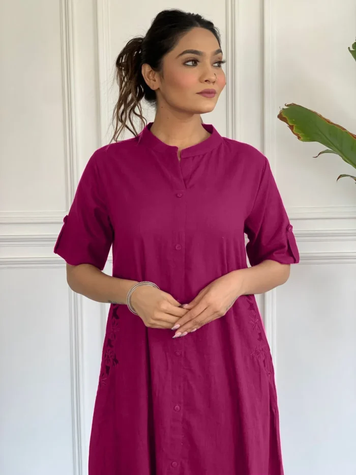 Americanchoice Cotton Embroidered Kurta & Pant Set - Image 4