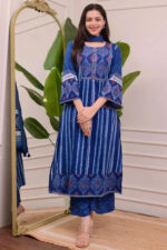 Americanchoice Cotton Printed Kurta With Pant & Dupatta Set - Image 4