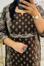 Americanchoice Cotton Printed Kurta With Pant & Dupatta Set - Image 4