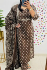 Americanchoice Cotton Printed Kurta With Pant & Dupatta Set - Image 3