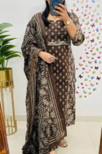 Americanchoice Cotton Printed Kurta With Pant & Dupatta Set - Image 2