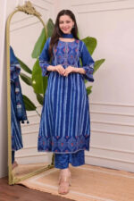 Americanchoice Cotton Printed Kurta With Pant & Dupatta Set
