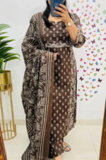Americanchoice Cotton Printed Kurta With Pant & Dupatta Set - Image 6