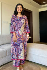 Americanchoice Purple Cotton Printed Kurta & Pant Set - Image 6