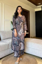 Americanchoice Black Cotton Printed Kurta & Pant Set